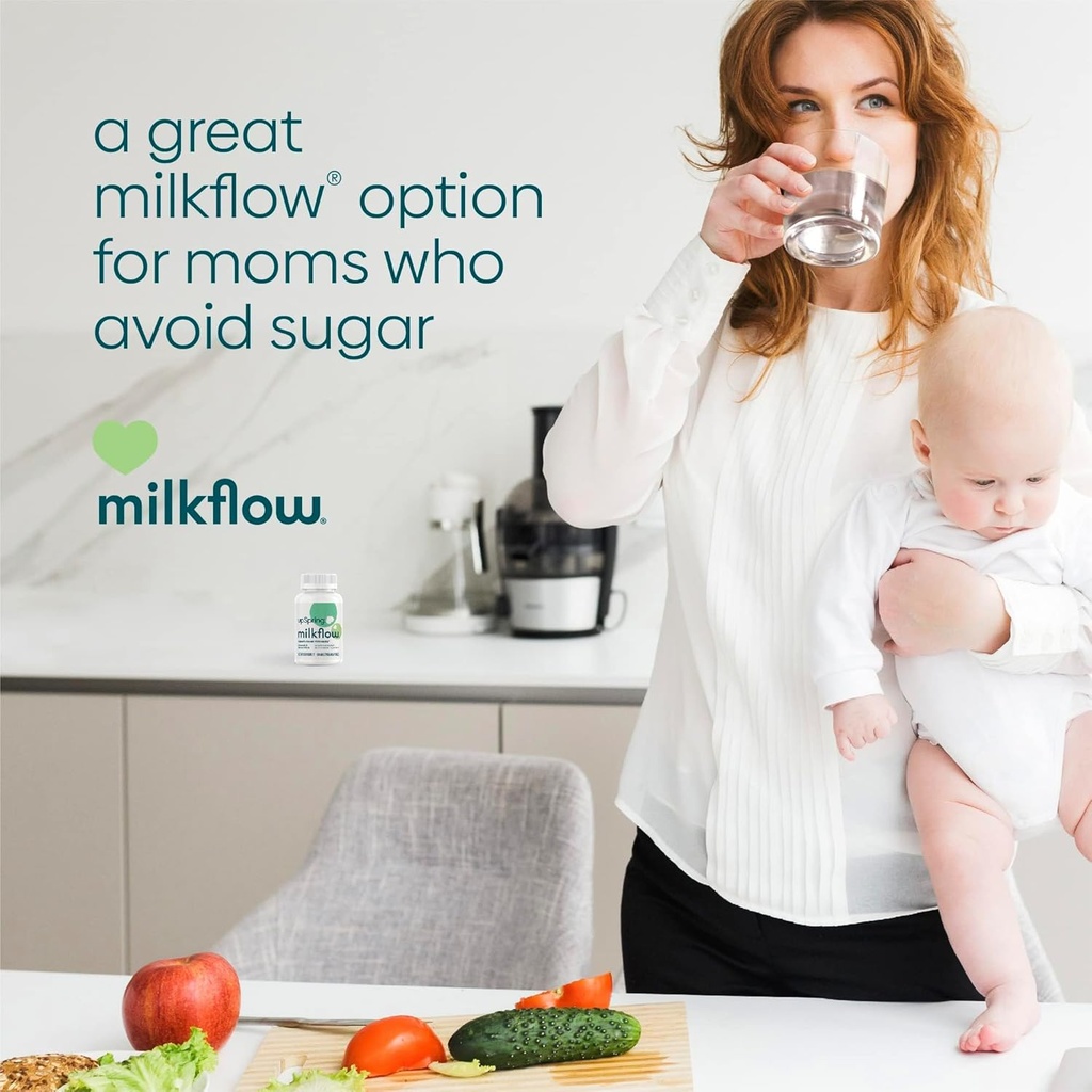 UpSpring Milkflow Lactation Supplement for Milk Supply Increase, Breastfeeding Supplements with Fenugreek & Blessed Thistle, Non-GMO, Lactation Support 100 Vegan Capsules 5