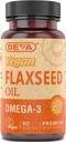 Deva Vegan Omega-3 Flaxseed Oil Supplement - 1000 MG Per Serving - Cold-Pressed & Unrefined - Fish Oil Alternative - with Omega-3 ALA - 90 Capsules, 12-Pack 2