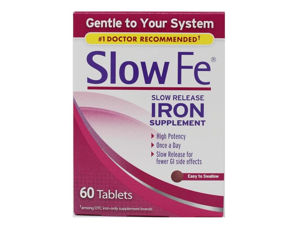 Slow Fe Iron Supplement Tablets, 60 Count Pack of 5 2