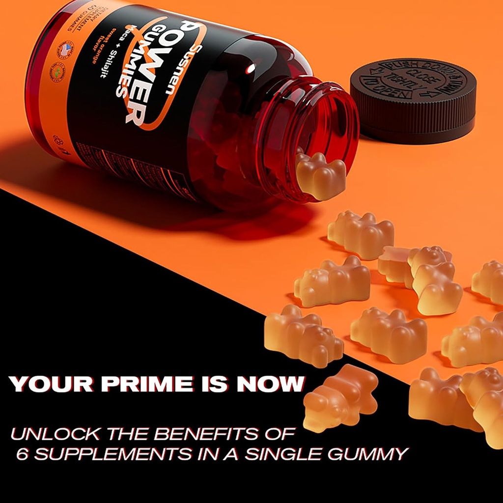 Power Gummies,with maca and shilajit,Inositol Gummies,Strengthens The Body and Promotes Absorption,shilajit Pure Himalayan Organic(60 Gummies) 6