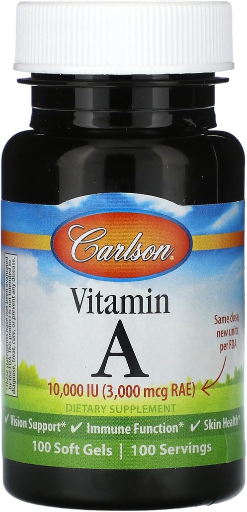 Carlson Labs Vitamin A Natural, 10000 IU, 100 Softgels 2