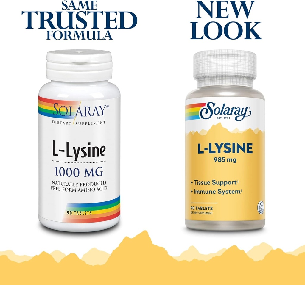 Solaray L-Lysine - 90 Tablets - Tissue & Immune System Support - Vegan, Non-GMO - 30 Servings 3