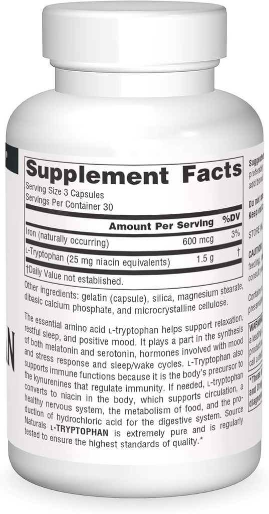 Source Naturals: L-Tryptophan, 500 mg 90 caps 4