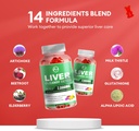 Liver Wellness Gummies, Sugar Free Liver Wellness Support Supplements with 2000mg Milk Thistle, Glutathion, Dandelion, Alpha Lipoic Acid, Artichoke, 2 Pack, 180 Count, Raspberry Flavor 6