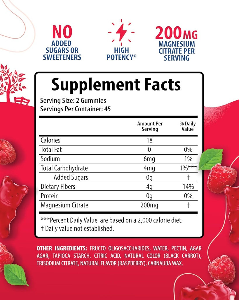 Magnesium Gummies for Adults & Magnesium Gummies for Kids & Adults - 100mg - Calm Magnesium Chews - Magnesium Citrate Chewable Supplement for Mood & Muscle Support 3