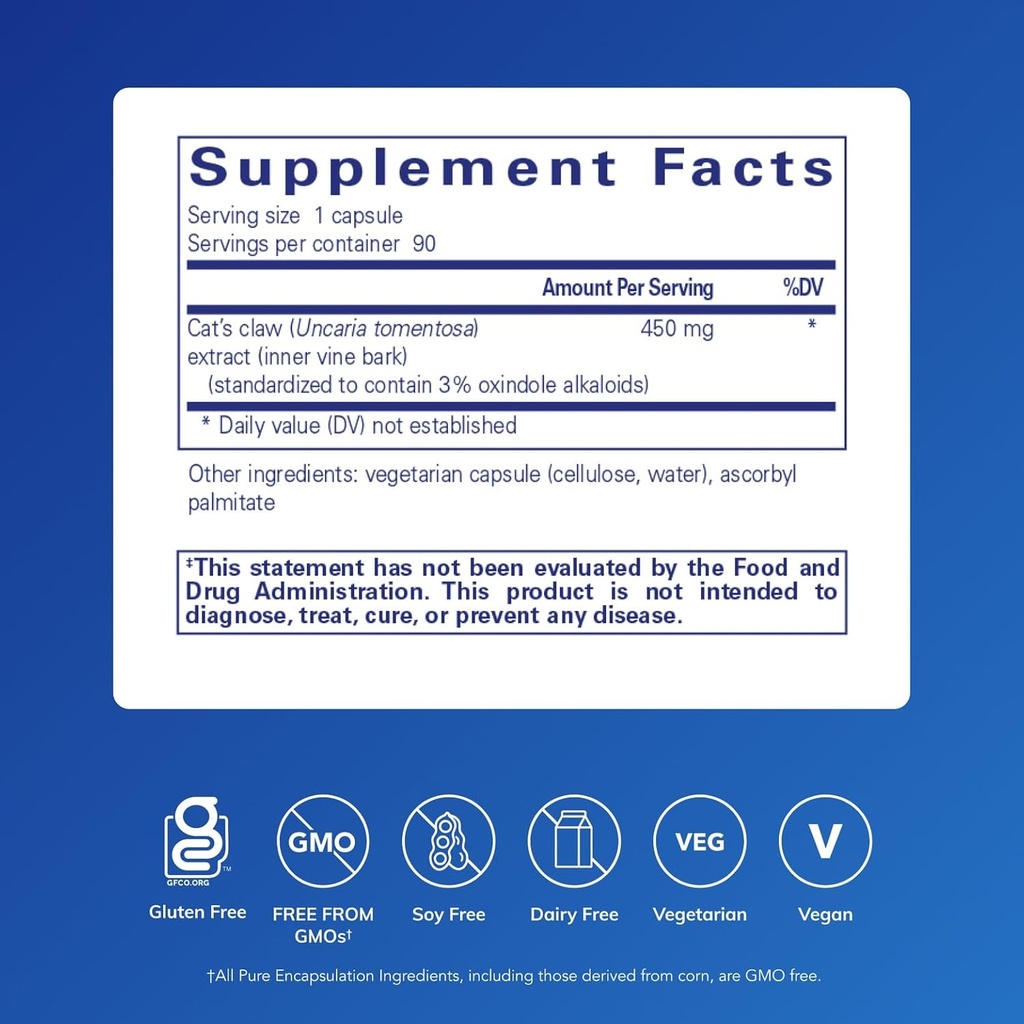 Pure Encapsulations Cat's Claw | Supplement to Support Joints, Immune and Cardiovascular Systems, and Gastrointestinal Health* | 90 Capsules 3