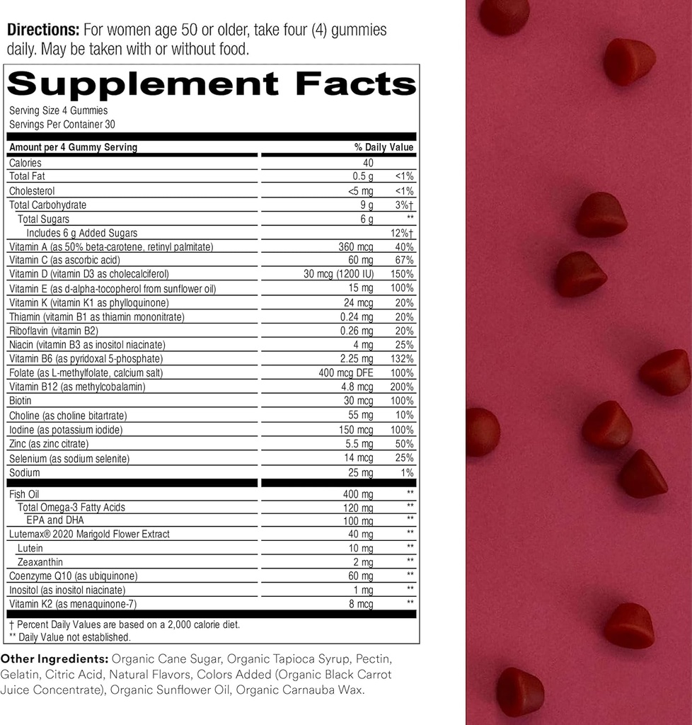 SmartyPants Gummy Multivitamin for Women 50 and Over: Omega 3 Fish Oil (EPA/DHA), Methylfolate & Teen Girl Multivitamin Gummies: Omega 3 Fish Oil (EPA/DHA), Vitamin D3, C, Vitamin B12 4
