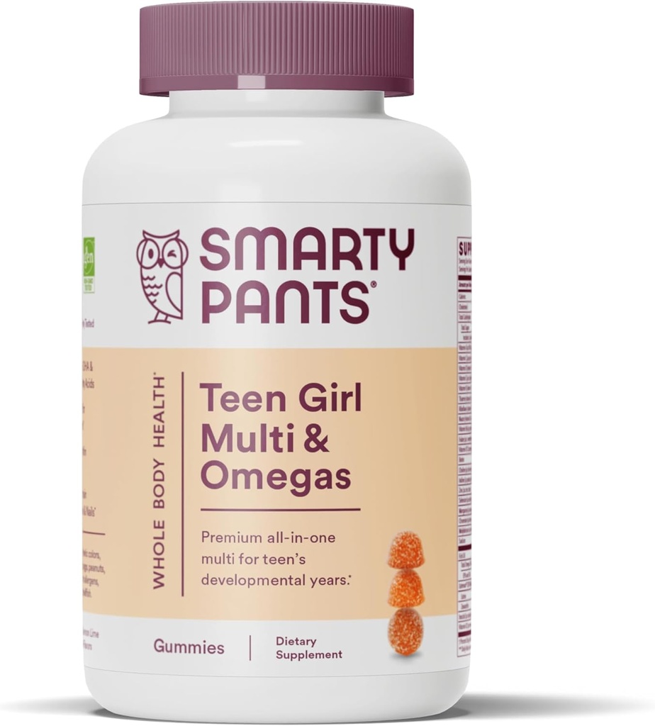 SmartyPants Gummy Multivitamin for Women 50 and Over: Omega 3 Fish Oil (EPA/DHA), Methylfolate & Teen Girl Multivitamin Gummies: Omega 3 Fish Oil (EPA/DHA), Vitamin D3, C, Vitamin B12 6