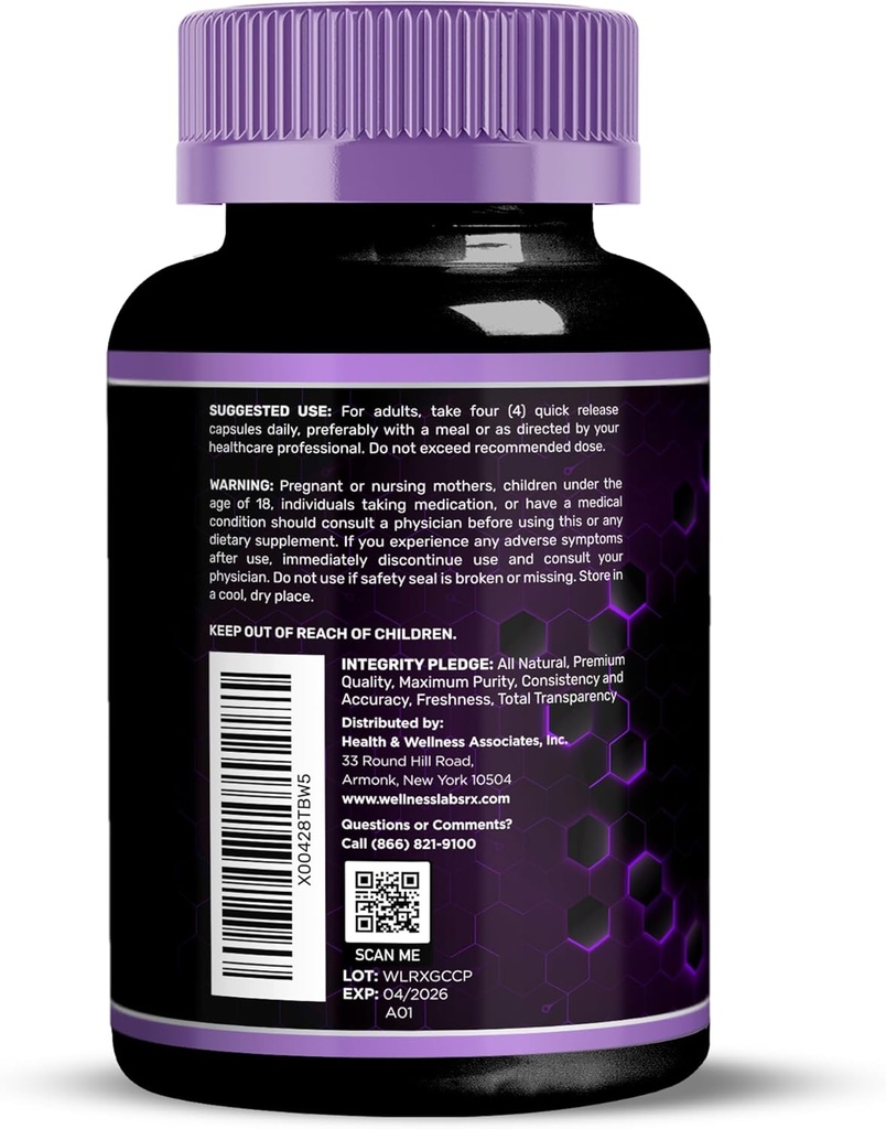 WELLNESS LABSRX Glucosamine Chondroitin MSM - 4000mg - Glucosamine Chondroitin Capsules - 120 Count 4
