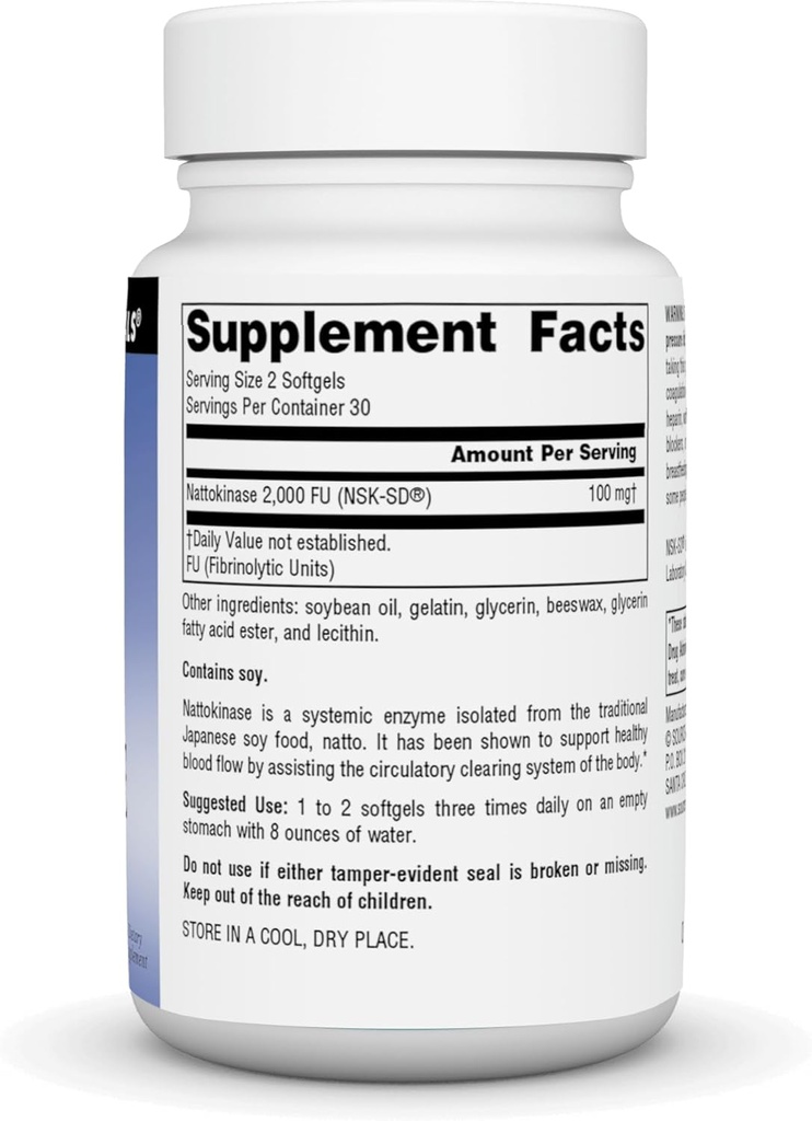Source Naturals NSK-SD Nattokinase, Systemic Enzyme for Healthy Circulation*, 50 mg - 60 Softgels 3