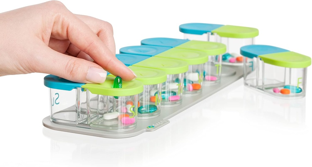 Sagely Smart XL Weekly Pill Organizer - Sleek AM/PM Twice a Day Pill Box with Free Smartphone Reminder App and 7 Day Travel Containers (Large Enough to Fit Fish Oil and Vitamin D Supplements) 2