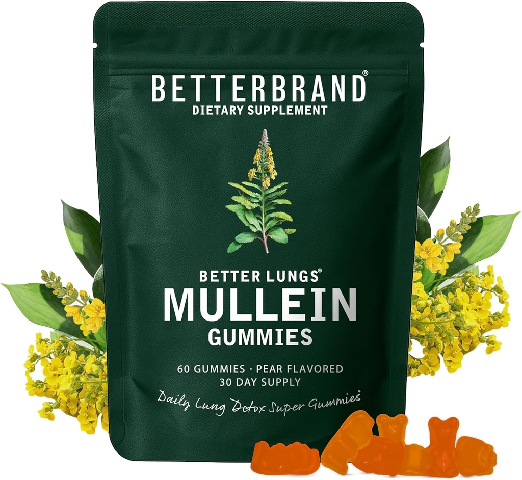 Betterbrand BetterLungs Sea Moss Gummies 1600mg Organic Irish Sea Moss for Lung and Immune System Support 1000mg Organic Bladderwrack and Burdock Root - 60 Count Apple Flavored (30 Days Supply) 2