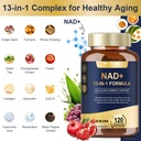 Totaria NAD Supplement for Women Men 120 Capsules 15-IN-1Cortisol Liquid Drops 2 FL.OZ 3