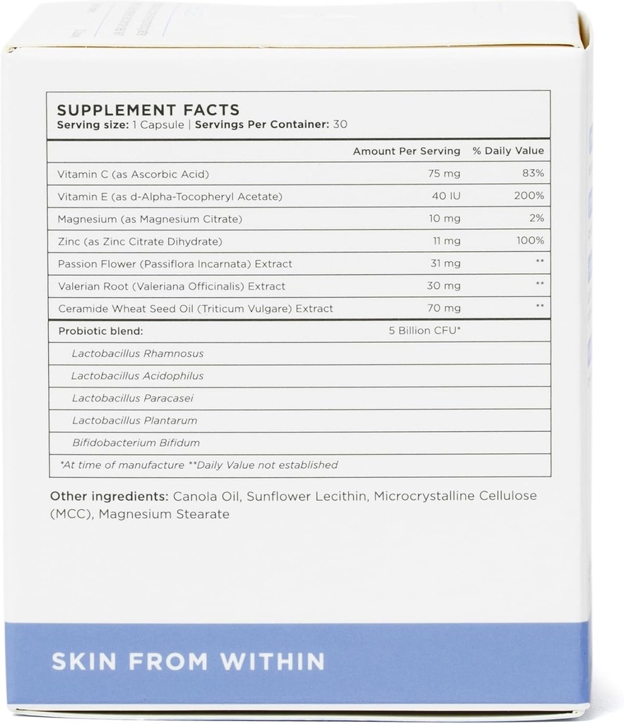 ZitSticka Vitamin Acne Supplement for Cystic Acne w/ 30 Natural Caps for Women and Men, Supplements for Hormonal Support, Skin Clarity, Dark Spots - Dermatologist Tested (After Hours Ceramides) 3