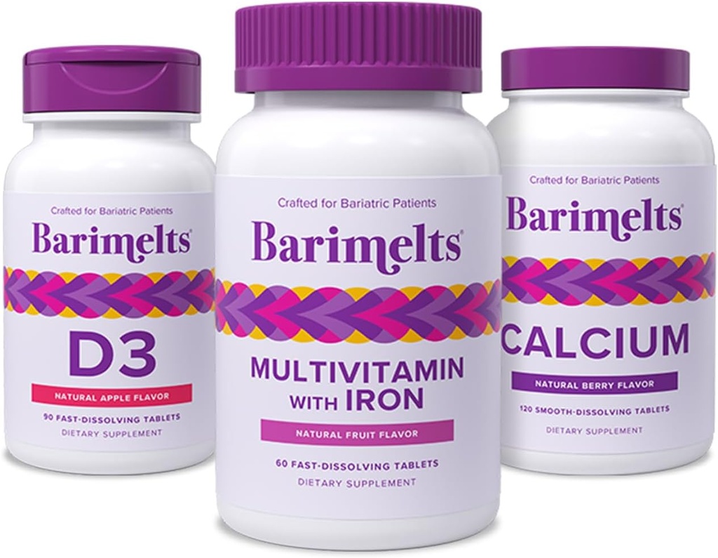 BariMelts Post-Bariatric Surgery Immunity Pack Bundle - Multivitamin with Iron, Calcium Citrate, and Vitamin D3 2