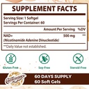Liposomal NAD+ 500 MG Supplement, True NAD Plus Supplement, Superior Absorption, Boost NAD+ More Efficient Than Nicotinamide Riboside for Cellular Energy, Healthy Aging, 240 Serving 3