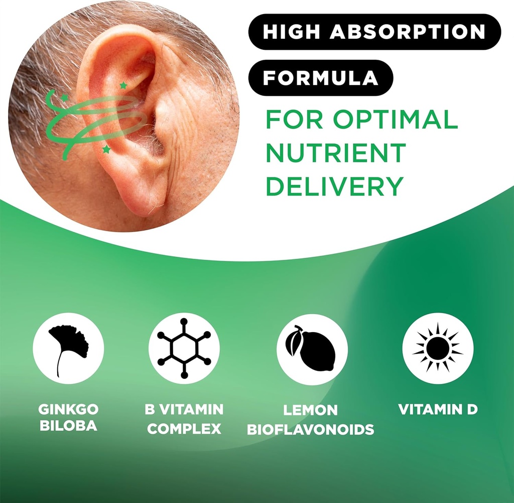 Lipo-Flavonoid Balance Support – Inner Ear Health – Helps Reduce Dizziness, Vertigo-Like Symptoms, Spinning & Swaying – with Ginkgo Biloba, Vitamin D & B Complex, (3 Pack, 30 Caplets) 5