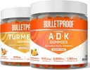 Bulletproof Vitamins A+D+K, 60 Sugar-Free Gummies, Strawberry Orange Flavor |Turmeric Sugar-Free Gummies, 60 Count, Peach Ginger 2
