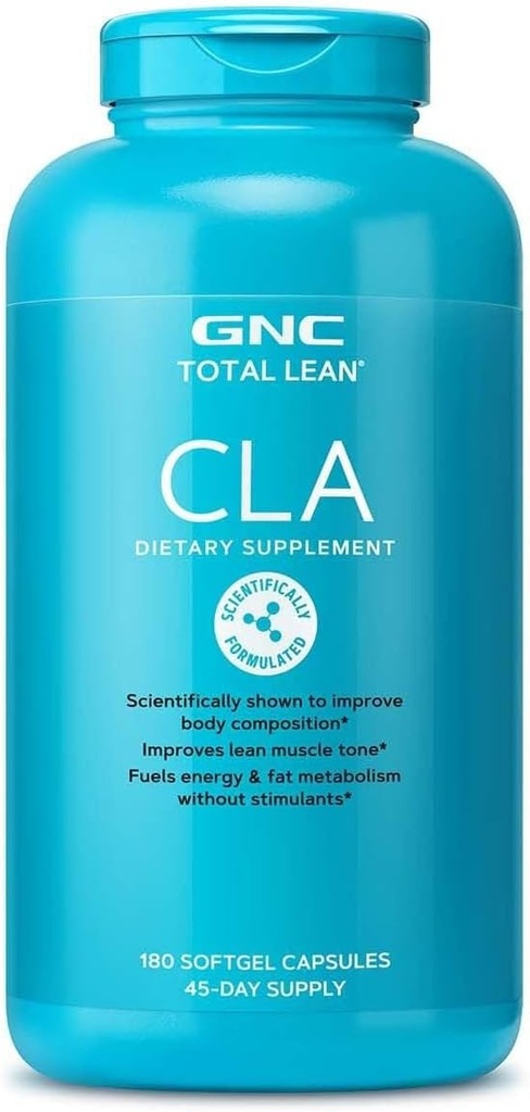 GNC Total Lean CLA | Improve Body Composition & Lean Muscle Tone, Fuels Fat Metabolism & Energy Without Stimulants | Gluten Free |Twin Pack (2 x 180 Softgels) 5