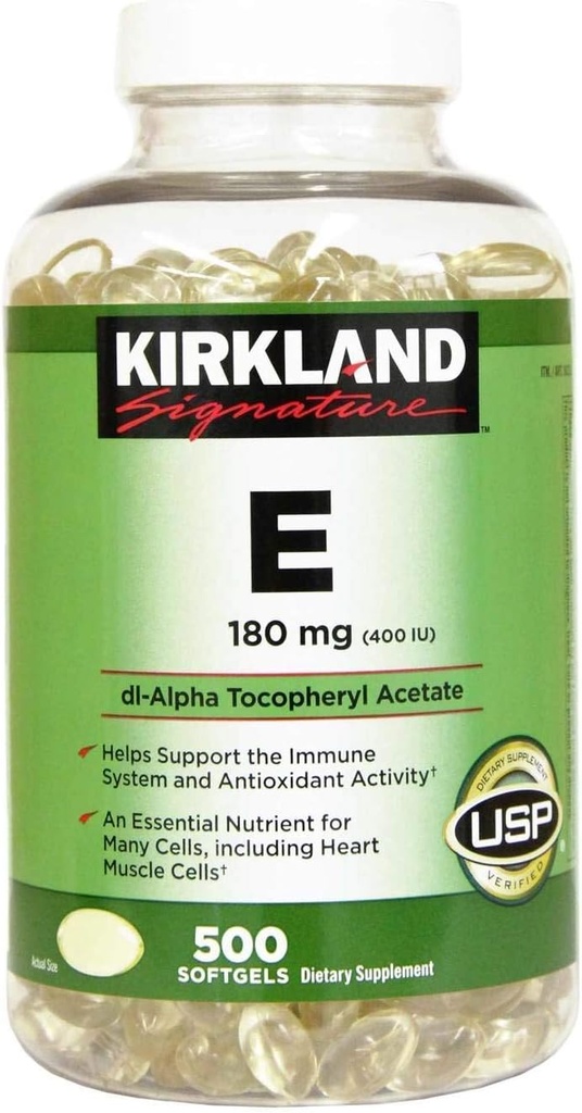 Kirkland Signature Vitamin E 180mg, 500 Softgels (2 Pack) 2
