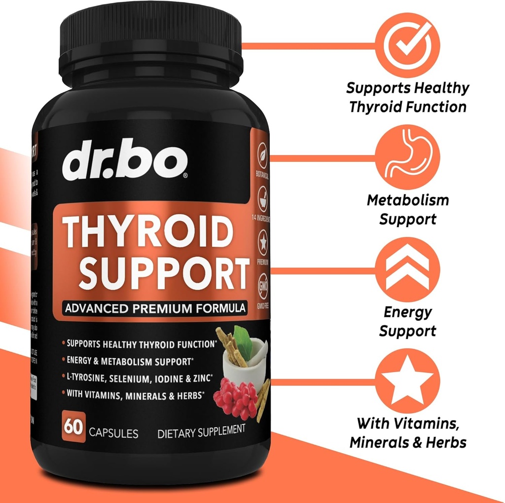 Thyroid Support & Lymphatic Drainage Supplements - Thyroid Supplement Complex Vitamin & Lymphatic Support Total Herbal Cleanse Products with Echinacea - Lymph Node Detox Cleanse System Drainage 3