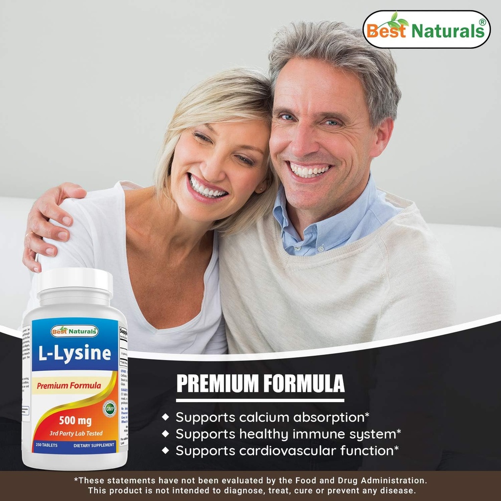Best Naturals L-Lysine 500 mg & L-proline 500 mg 5