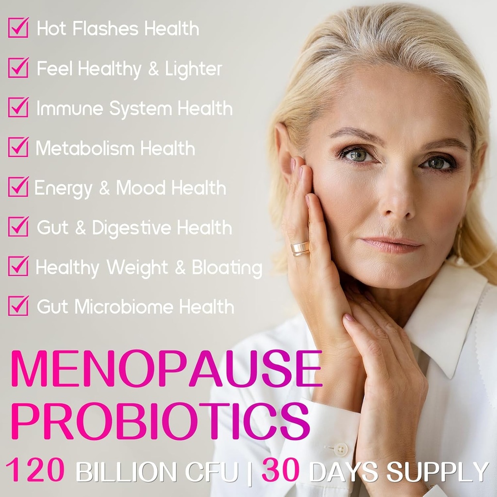 Menopause Supplements for Women, 120 Billion CFUs Probiotics for Women, 13-in-1 Herbs & Botanicals Complex, for Hormone Menopause, Hot Flashes, Night Sweats, Mood Swings, Sleep Disturbances - 240 Caps 4