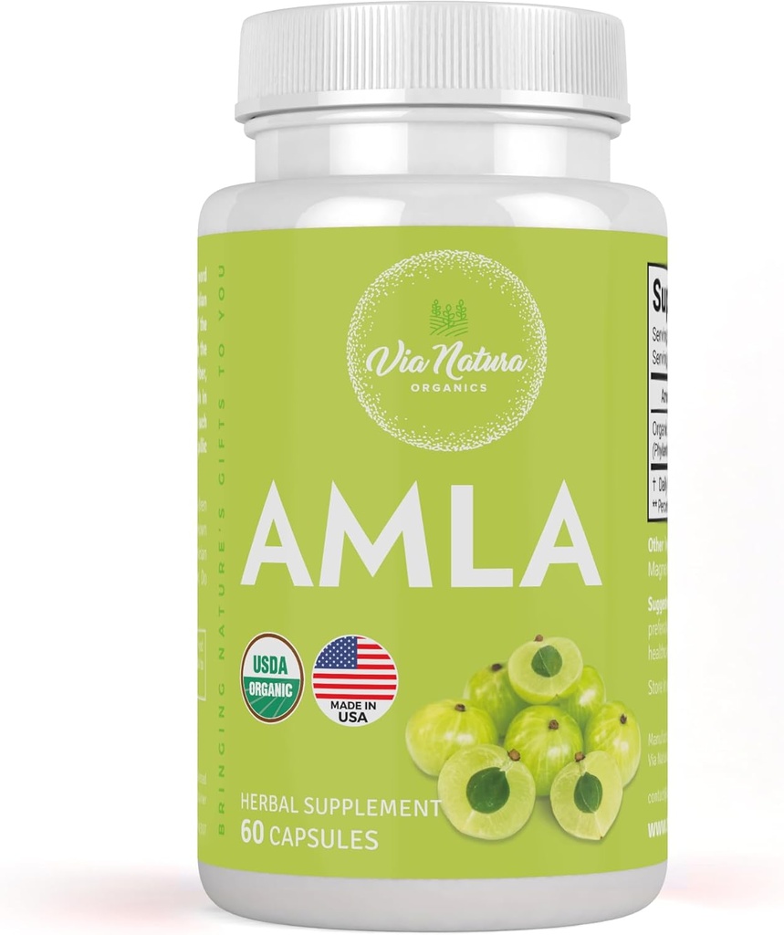Amla Capsules 1000mg | Organic Herbal Supplement | Natural Source of Vitamin C | 60 Capsules 2