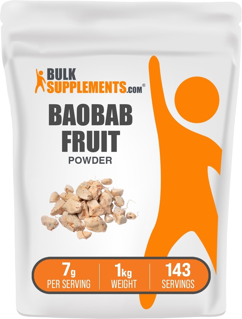 BulkSupplements.com Baobab Fruit Powder - Baobab Supplement, Antioxidant Supplement - Gluten Free, 7g per Serving, 100g (3.5 oz) (Pack of 1) 2