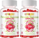 Potassium Magnesium Gummies,Potassium Supplement w/Ashwagandha,High Absorption Magnesium Glycinate,B6,D3,Potassium Citrate,Electroyte for Adults Kids,Sugar-Free, 60 Strawberry Chews 2