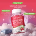 Magnesium Glycinate Gummies Sugar Free,Magnesium Potassium Supplement with Vitamin D3,B6 to Sleep,Stress,Muscle Relief,Nerve Health Support for Adults,180 Raspberry Flavor Gummy 4