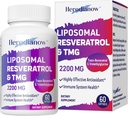 Liposomal Resveratrol with TMG Supplement 2200 MG, 99% Purity Trans-Resveratrol & Trimethylglycine- Antioxidant, for Immune System, Skin & Overall Health, 60 Softgels(Pack of 1) 2