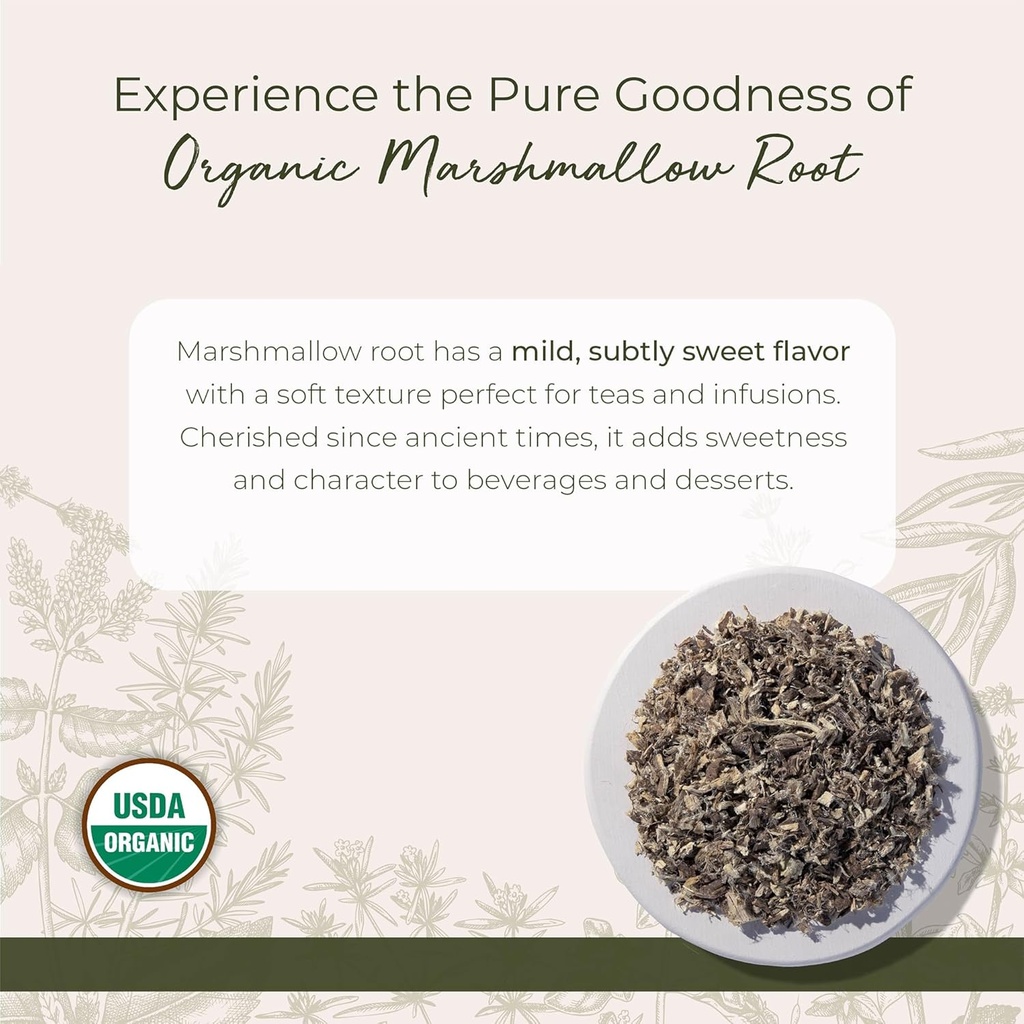 Starwest Botanicals Organic Marshmallow Root - Dried Herb for Tea, Loose Leaf Root Herb, Cut & Sifted, Certified Kosher, Non-GMO - Bulk 1 lb Bag 3