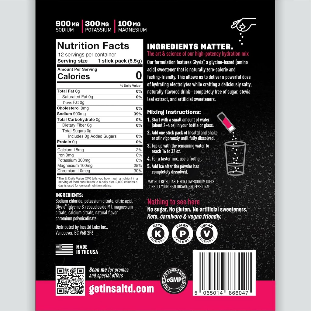 INSALTD™ Sugar Free Electrolytes Powder Packets with No Stevia Aftertaste | High-Potency Hydration Packets | Keto Electrolyte Drinks | Intermittent Fasting Drink Mix | 12 Pack (Variety Pack) 3