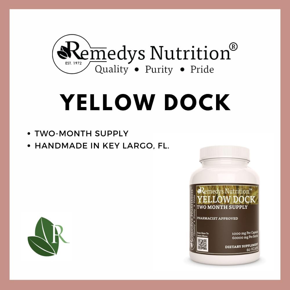 Remedy's nutrition Yellow Dock Root | 1,000 mg, 60 Vegan Capsules Herbal Dietary Supplement | Two Month Supply 4