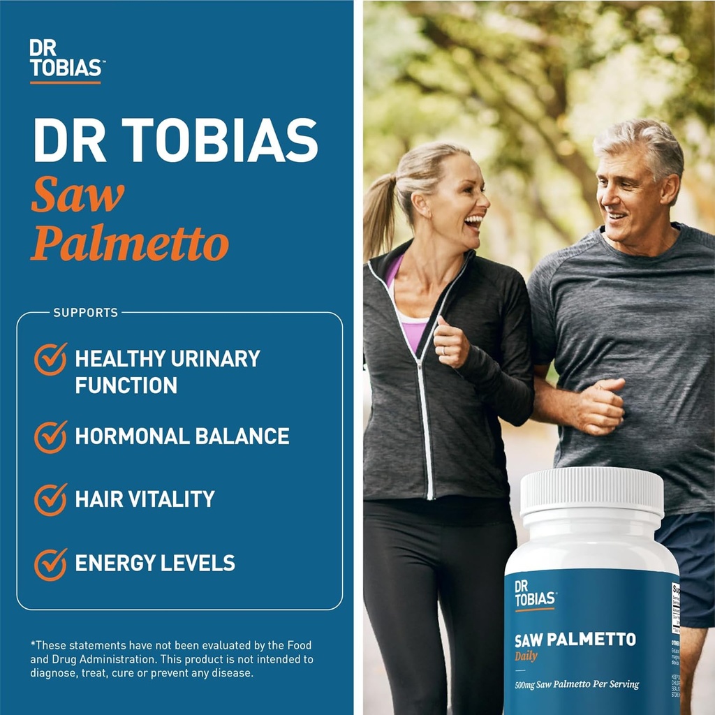 Dr. Tobias Saw Palmetto Supplement and Ashwagandha Capsules, Support Hormonal Health for Women & Men, Resilience & Balance Supplements, Non-GMO 5