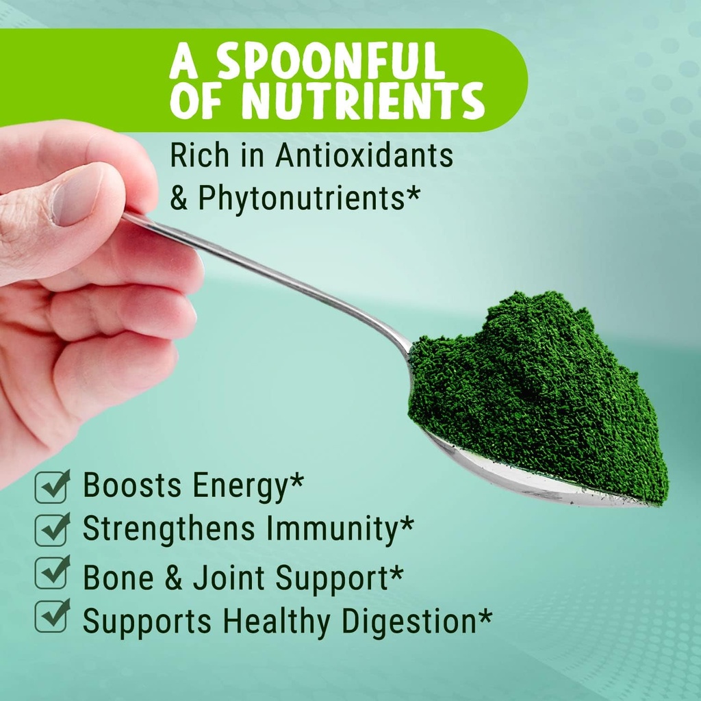 MAJU's Organic Spirulina Powder (2 Pound), Dark Rich Green, Non-Irradiated, Non-GMO, Vegan, Gluten-Free, Jumbo Size 4