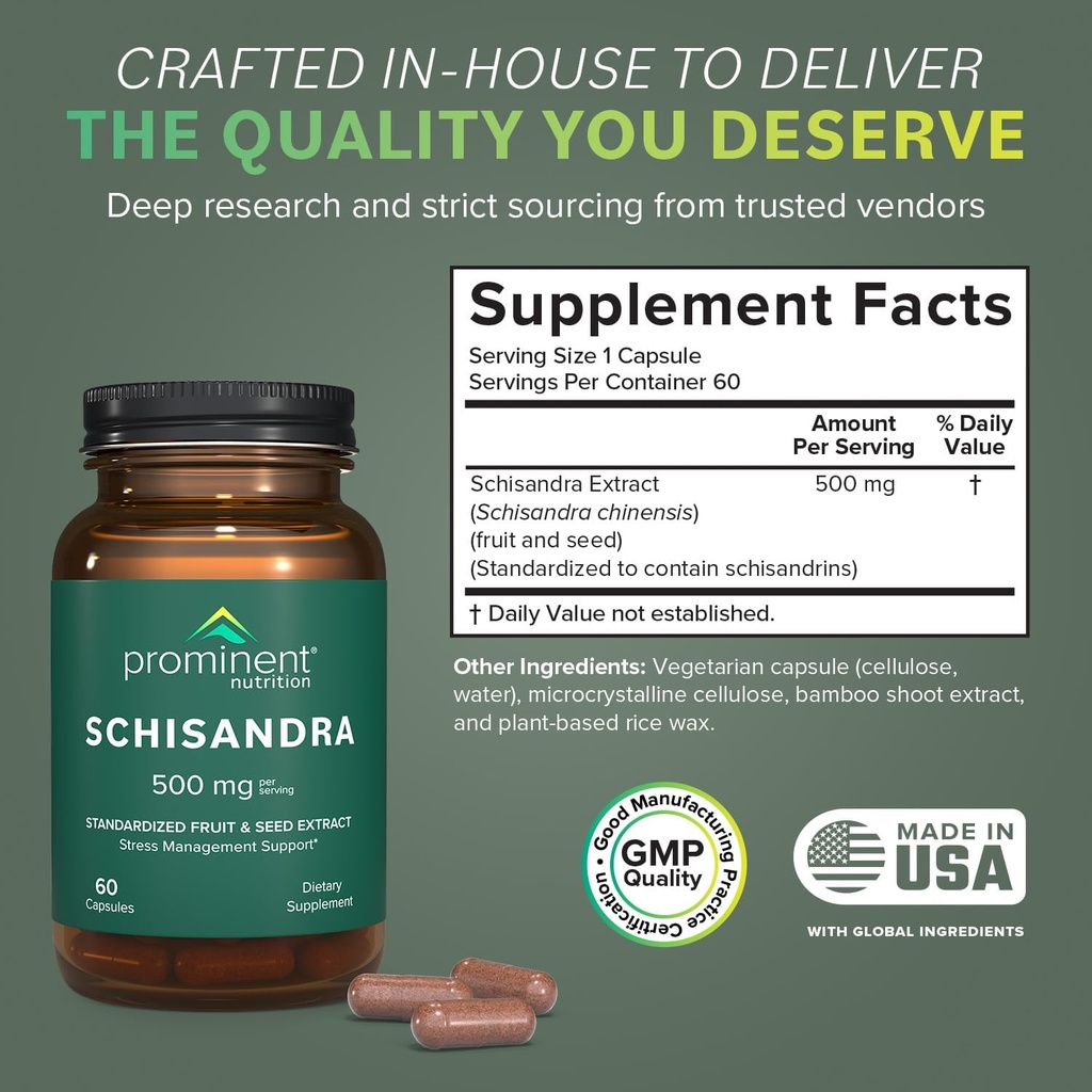 Prominent Nutrition Stress Management & Hormone Support - Schisandra Fruit Extract & Organic Shatavari Capsules 3