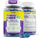 Fiber Gummies for Adults 8g (Inulin, Psyllium Husk, FOS More) with Probiotics, Green Tea Extract, Sugar Free Plant Based Fiber Supplement Blend for Digestive Health, Regularity, Non-GMO, Vegan, 60Cts 2