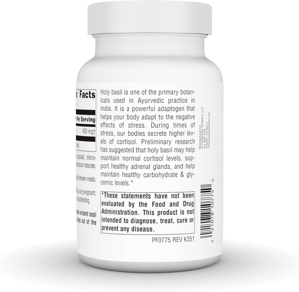 PLANETARY HERBALS Holy Basil Extract, Promotes Centered Calmness, 180 Count 5