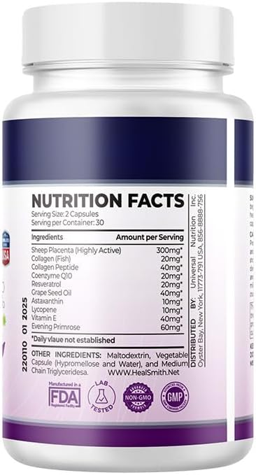 HEALSMITH Grape Seed Evening Primrose Complex Capsules - 60 Capsules per Month 3