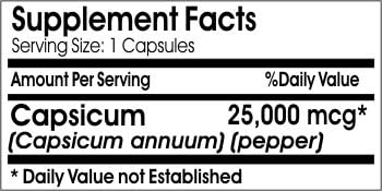 Capsicum 25,000mcg // 200 Capsules // Pure // by PureControl Supplements 3