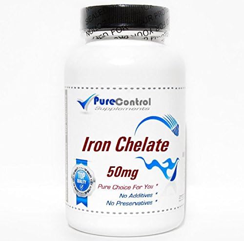 Iron Chelate 50mg // 200 Capsules // Pure // by PureControl Supplements 2