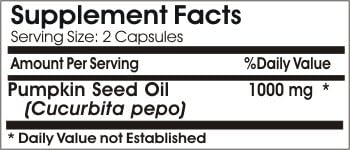Pumpkin Seed Oil 1000mg Emulsified Dry ~ 200 Capsules - No Additives ~ Naturetition Supplements 3