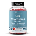 Conception pour ses gommies de fertilité - Suppléments de fertilité pour les femmes avec le Myo Inositol, Folate et plus Nutriments essentiels - Delicious Juicy Strawberry Hormone Balance Vitamines, 75 ct Pectin Gommies