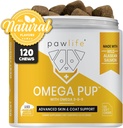 Hond Visolie Supplementen - 120 Omega 3 Visolie Hond Vitaminen, Veterinair Geformuleerd Jeuk Relief voor Honden, Natuurlijke Omega 3 Visolie voor Honden, Hondenhuid en Coat Supplement (Salmon Flavor)