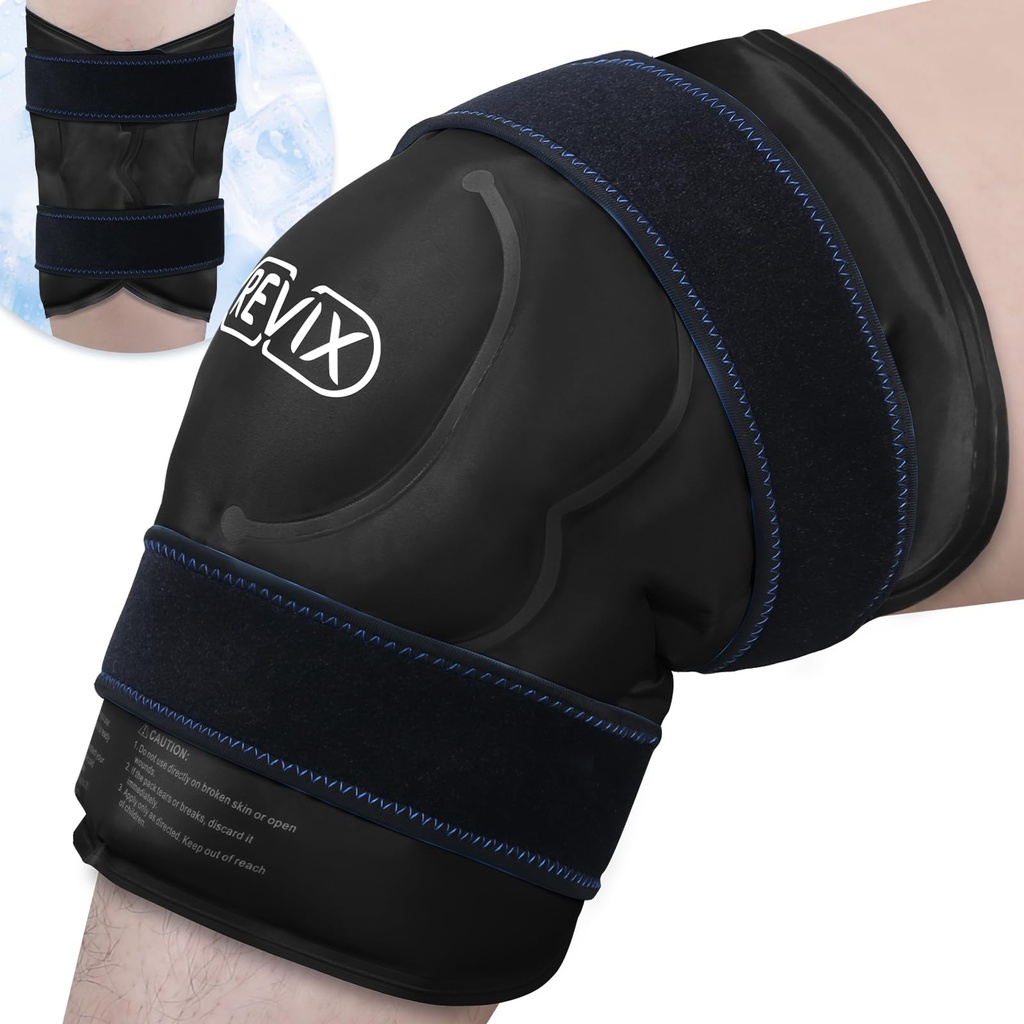 RETIX 20'' XXXL Enveloppe de genou à glace réutilisable pour la réduction des désagréments, extra grand paquet de gel de thérapie à froid pour genou, dos, relaxation des épaules et récupération après l'entraînement, Soft Plush Lining Cold Pack