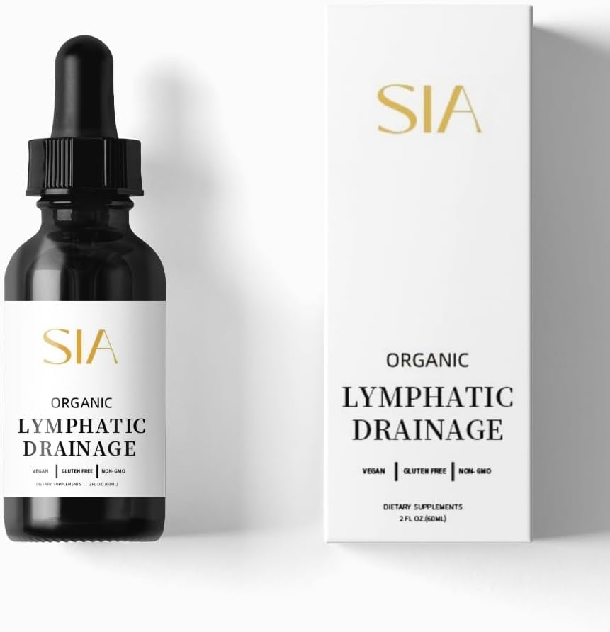Nouvelle formule végétale avancée SIA Bio Lymphatic Drainage Drops Suppléments 2 Fl. Oz - Immune Support, Lymphatic Detox & Cleanse