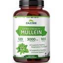 Zazzee Extra Strength Mullein 10:1 Extract, 3000 mg Sterkte, 120 Vegan Capsules, 4 maanden Supply, Gestandaardiseerde 10X Extract, 100% Pure Leaf Powder, All-Natural en Non-GMO, Made in The USA