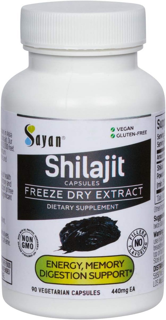 Sayan Shilajit 90 Capsules/440mg ea.